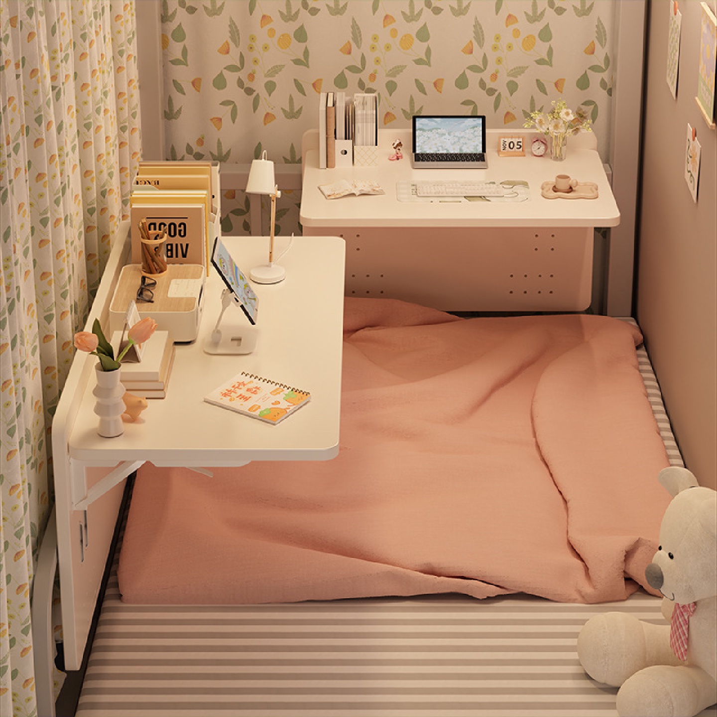 床上懒人小桌子宿舍上铺悬空折叠桌床上书桌大学生宿舍神器电脑桌