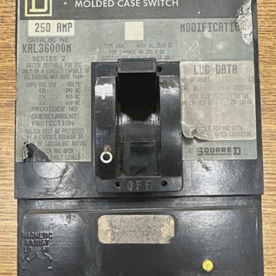 SQUARE D KAL36000M 3P 250A 600VAC 250VDC CIRCUIT BREAKER **U