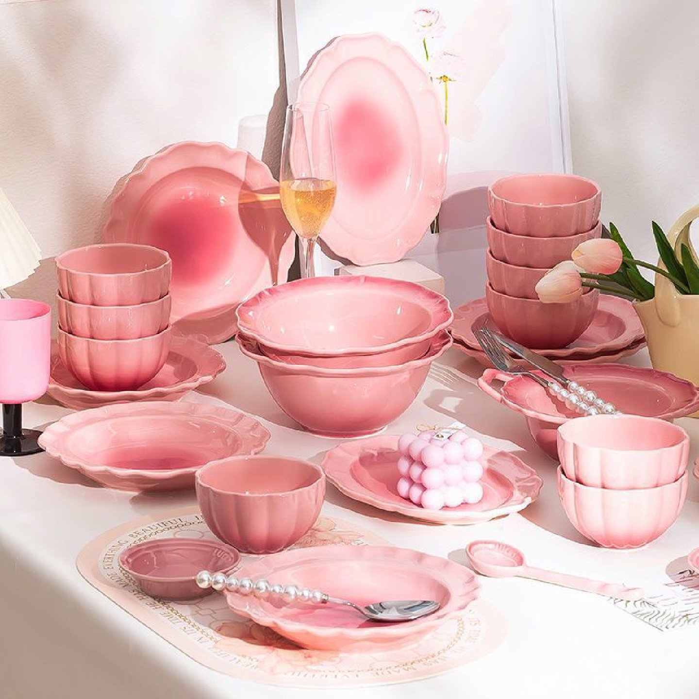 碗碟套装家用清新网红高颜值碗盘碗具筷新居入宅陶瓷餐具2023新款,橡塑材料及制品,亚克力管/有机玻璃管,淘宝优惠券,粉丝福利购,淘宝优惠卷