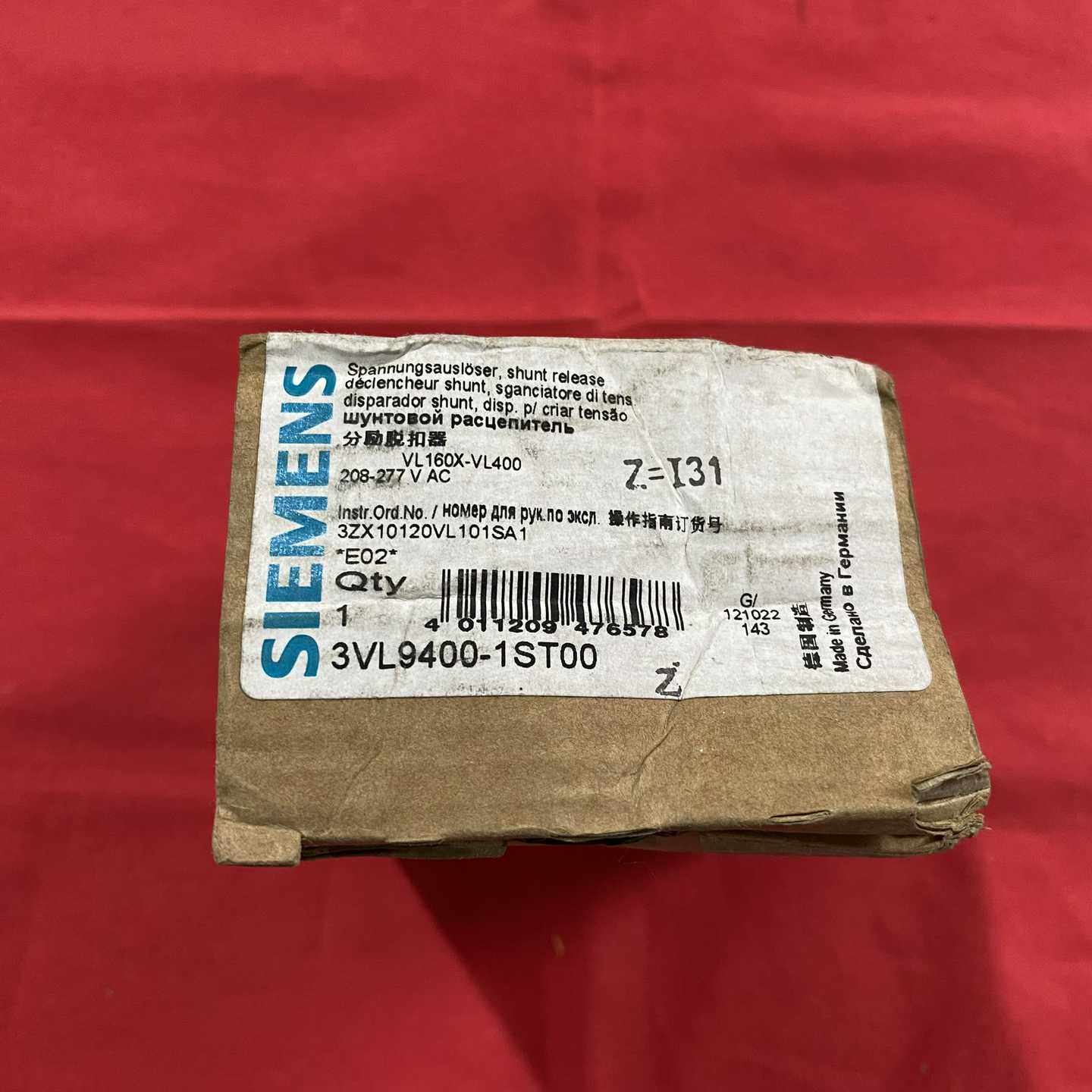 西门子3VL9400-1ST00分励脱扣器，208-277V--议价商品