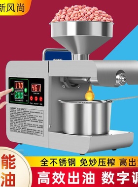 榨油机小型家用全自动多功能不锈钢智能家庭花生冷热商用炸油机器