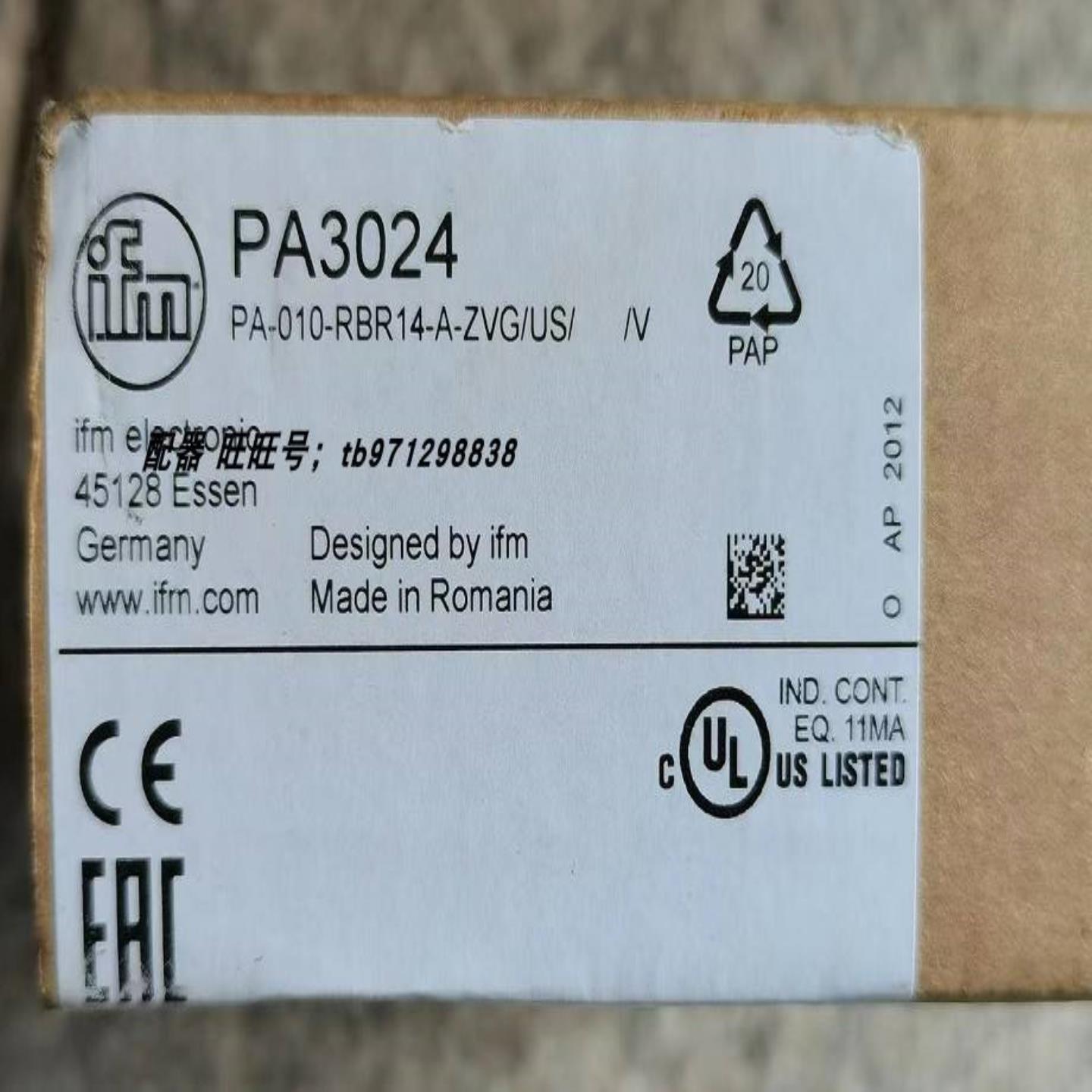 配件PA3024易福门全新压力传感器 PA-010-RBR14-A-ZVGUS 议价