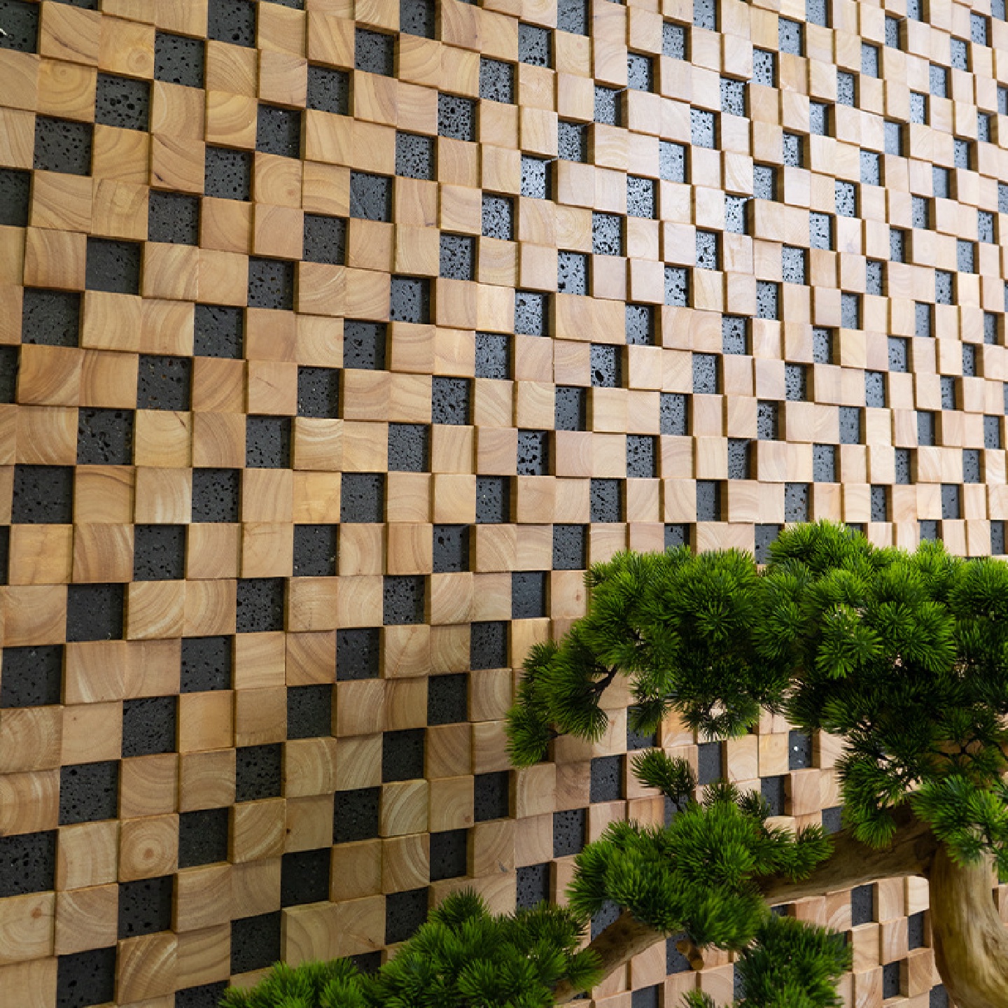 实木马赛克电视背景墙老船木木质原木方块火山岩墙面家装主材建材