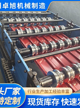 卓旭彩钢仿古琉璃瓦成型机914波浪压瓦机出口彩钢瓦成型机设备