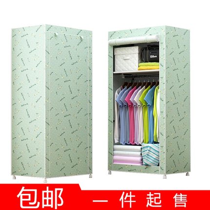 简易组合加粗钢管钢架加厚布艺布衣柜组装简约现代单人衣橱经济型