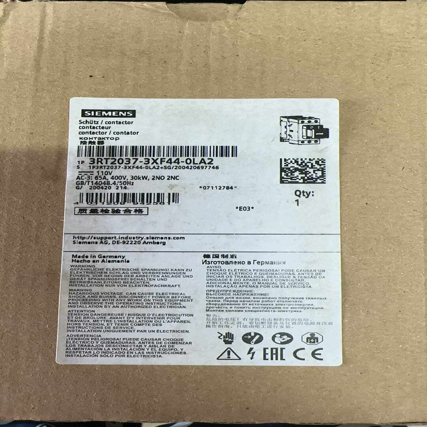 铁路专用接触器3RT2037-3XF44-0LA2询价