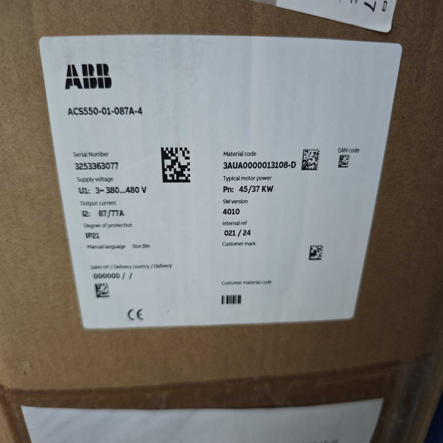 【请询价】ABB变频器ACS550-01-087A-4全新原装正品
