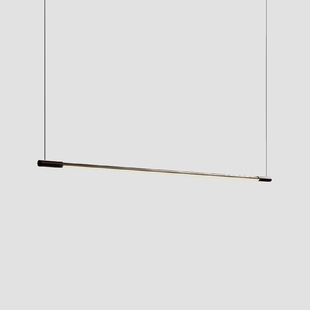 LED长条灯具 北欧极简餐厅线条吊灯简约现代前台餐桌吧台创意个性