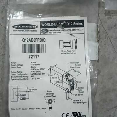 全新邦纳BANNER光电传感器Q12AB6FF50Q数量--议价商品