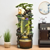 根雕假山陶罐流水禅意喷泉鱼缸客厅庭院办公室加湿器景观装 饰摆件