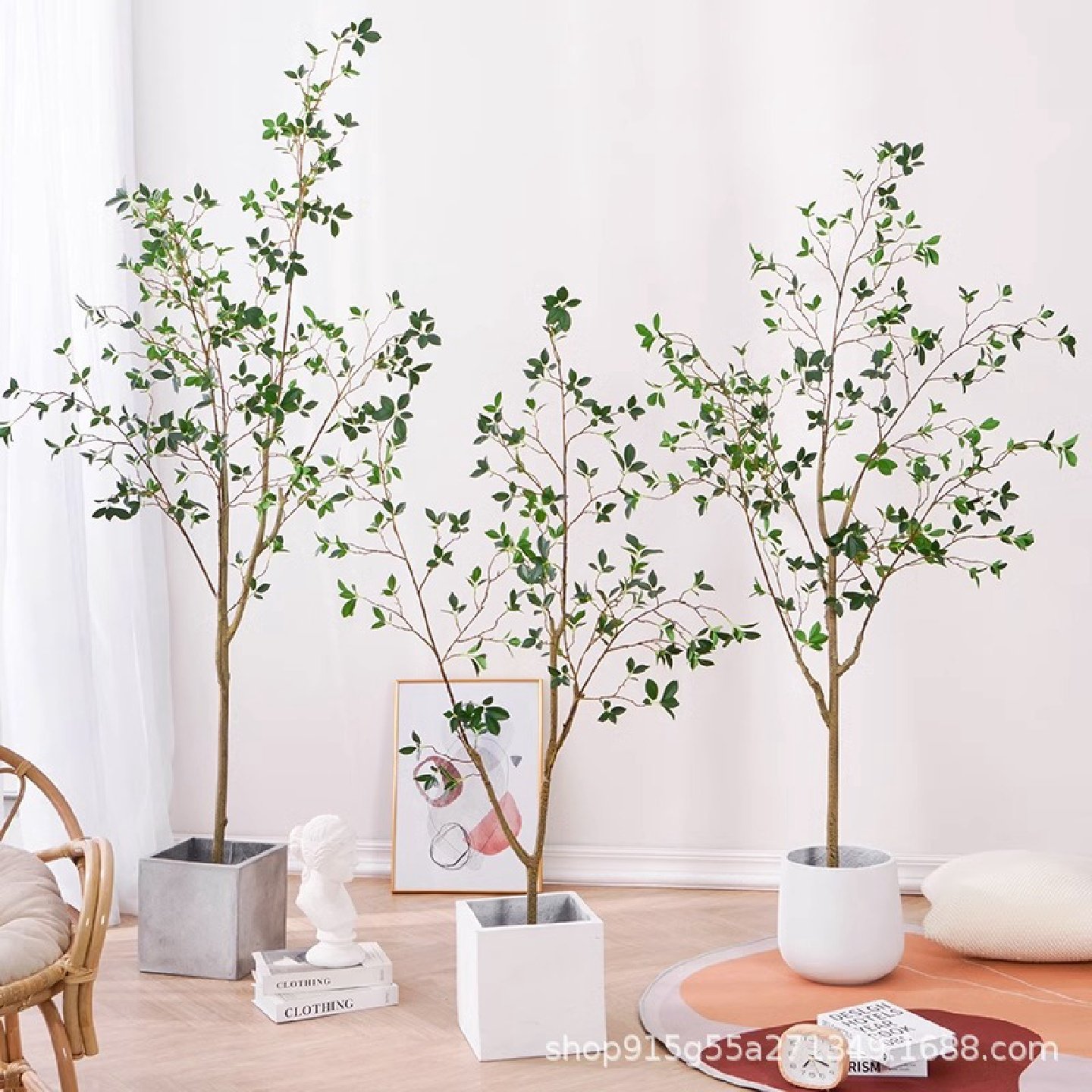 北欧风大型假绿植仿真花摆件室内客厅轻奢装饰绿植批发仿真山茶树