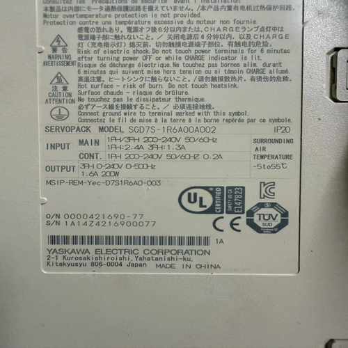 安川伺服驱动器SGD7S-1R6A00A002，品，功能适用