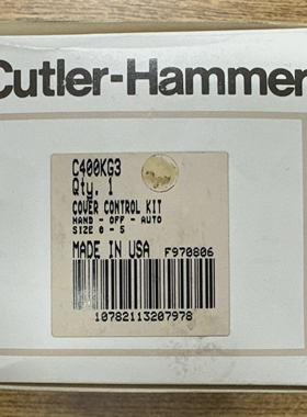 CUTLER-HAMMERC400KG3COVERCONTROLKITRESET3POSITIONSEL
