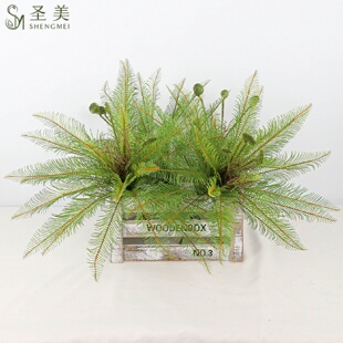 饰居家浴室酒店高奢植物墙配材人造 仿真绿植批发凤尾草蕨类植物装