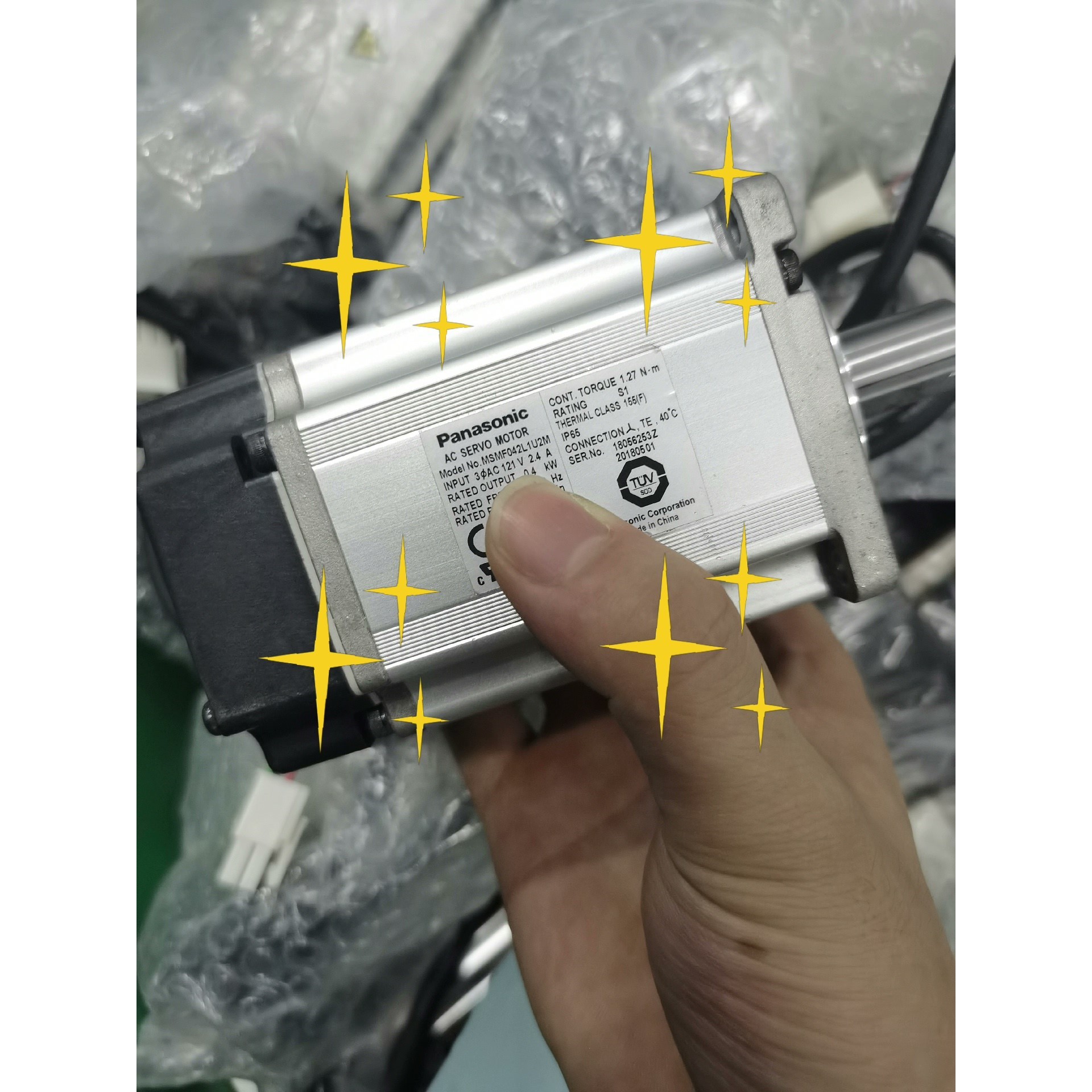 松下A6伺服电机MSMF042L1U2M正常拆机件插头齐询价