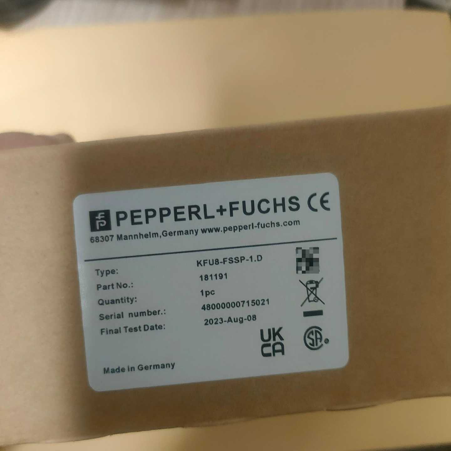 询价倍加福订货号:KFU8-FSSP-1.D