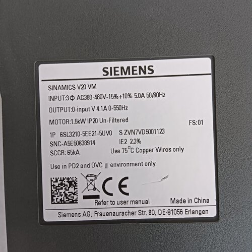 询-6SL32105EE215UV0V20变频器1