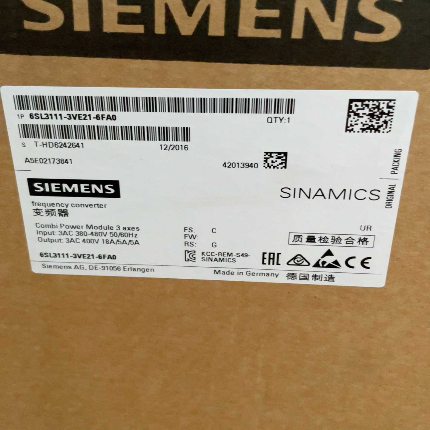 6SL3111-3VE21-6FA0  Combi 全~询价