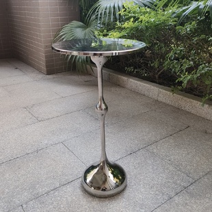 简约水滴轻奢沙发边几阳台镜面茶几客厅家用可移动迷你小桌子 意式
