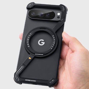 适用谷歌Pixel9pro保护套金属镂空磁吸旋转支架9proXL手机壳