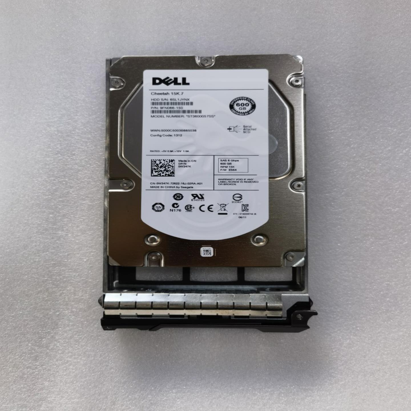 DELL 600G 15K 35寸 SAS ST3600057SS 0W347K 0W348K 服务器硬盘