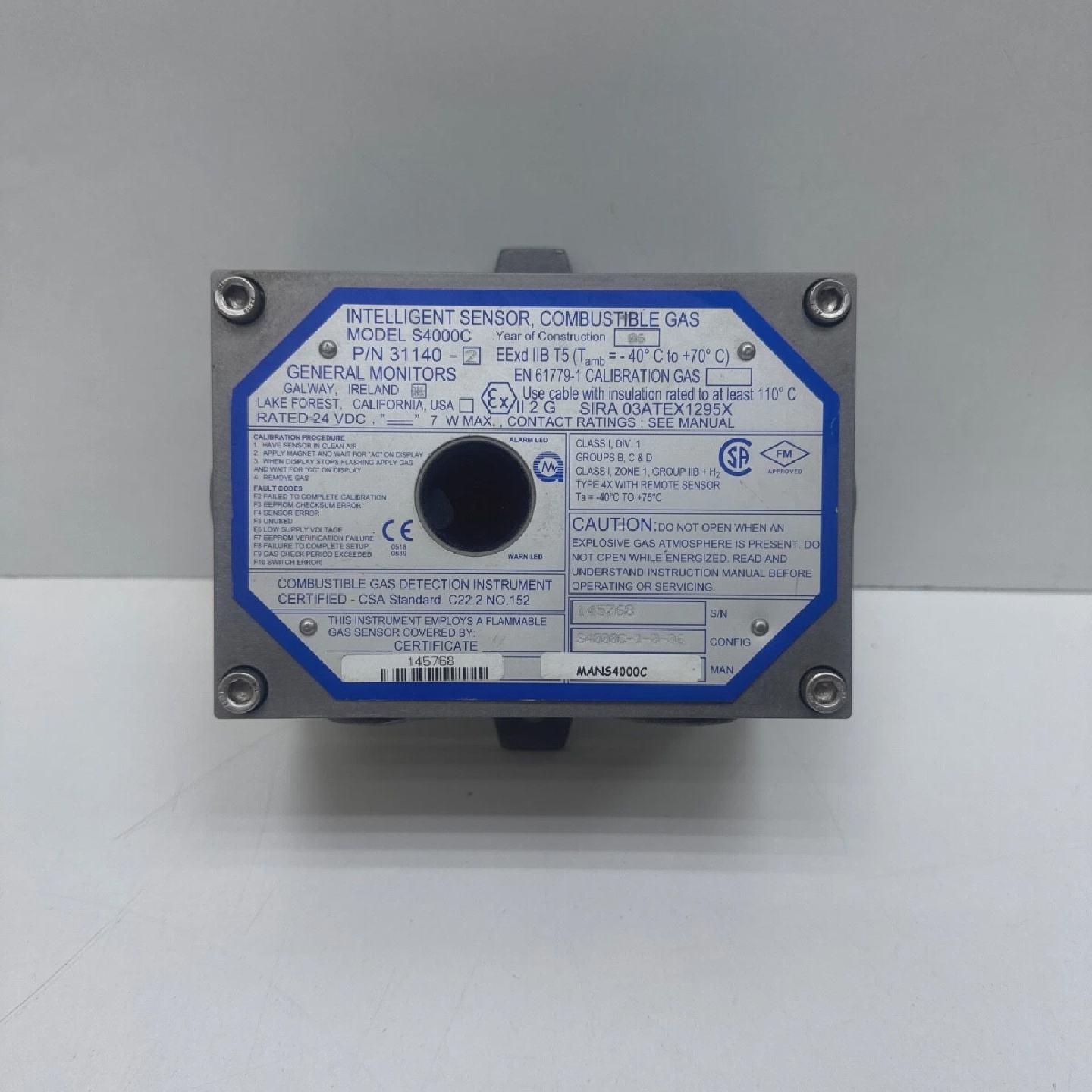 GENERAL MONITORS S4000C 311402 Inteligent Sensor Brennbare G