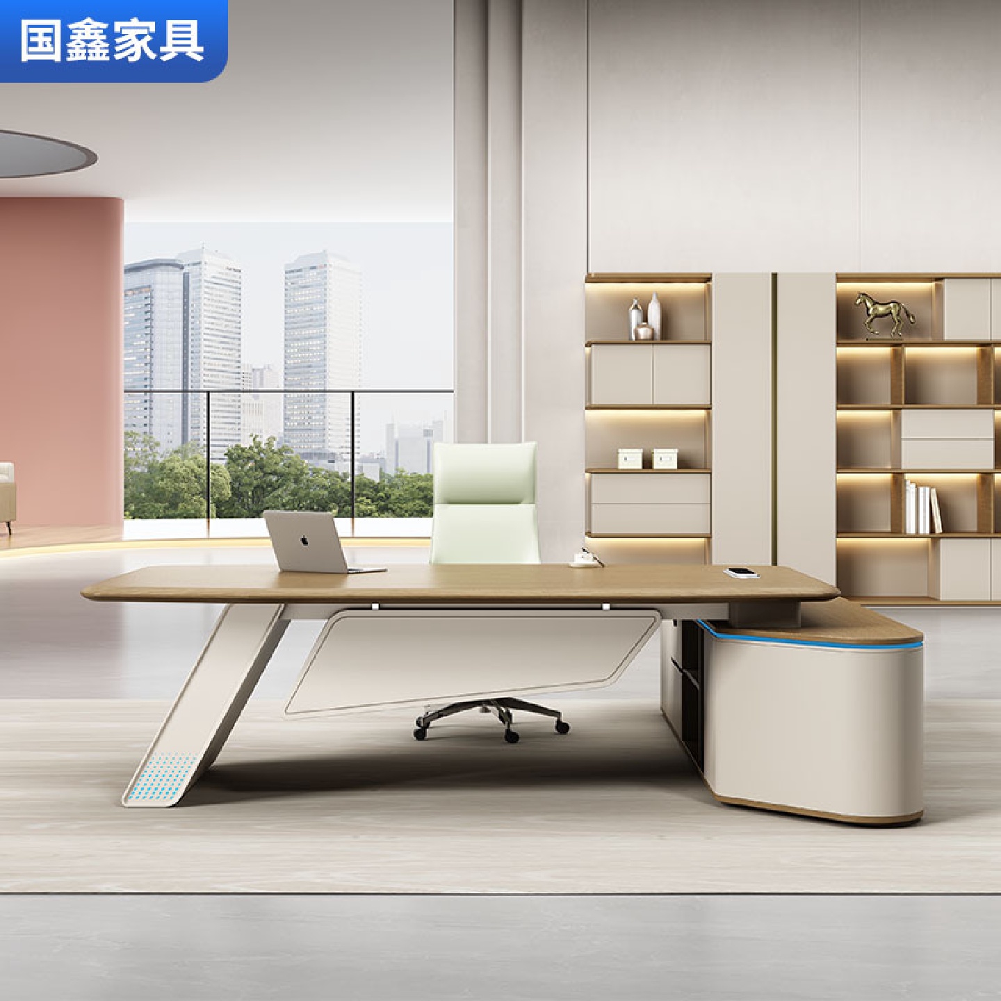 轻奢老板桌高档简约总裁办公桌椅组合董事长领导办公室经理大班台