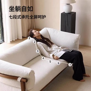 布艺沙发三人位简约客厅北欧北美家用全实木沙发黑胡桃木原木家具