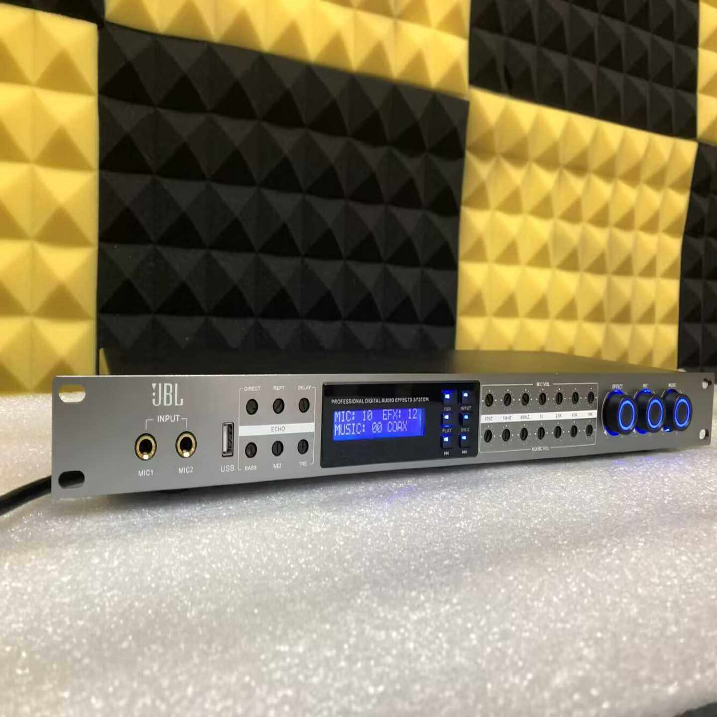 询价全新JBL前级效果器混响调音家庭户外KTV蓝牙USB光纤同轴