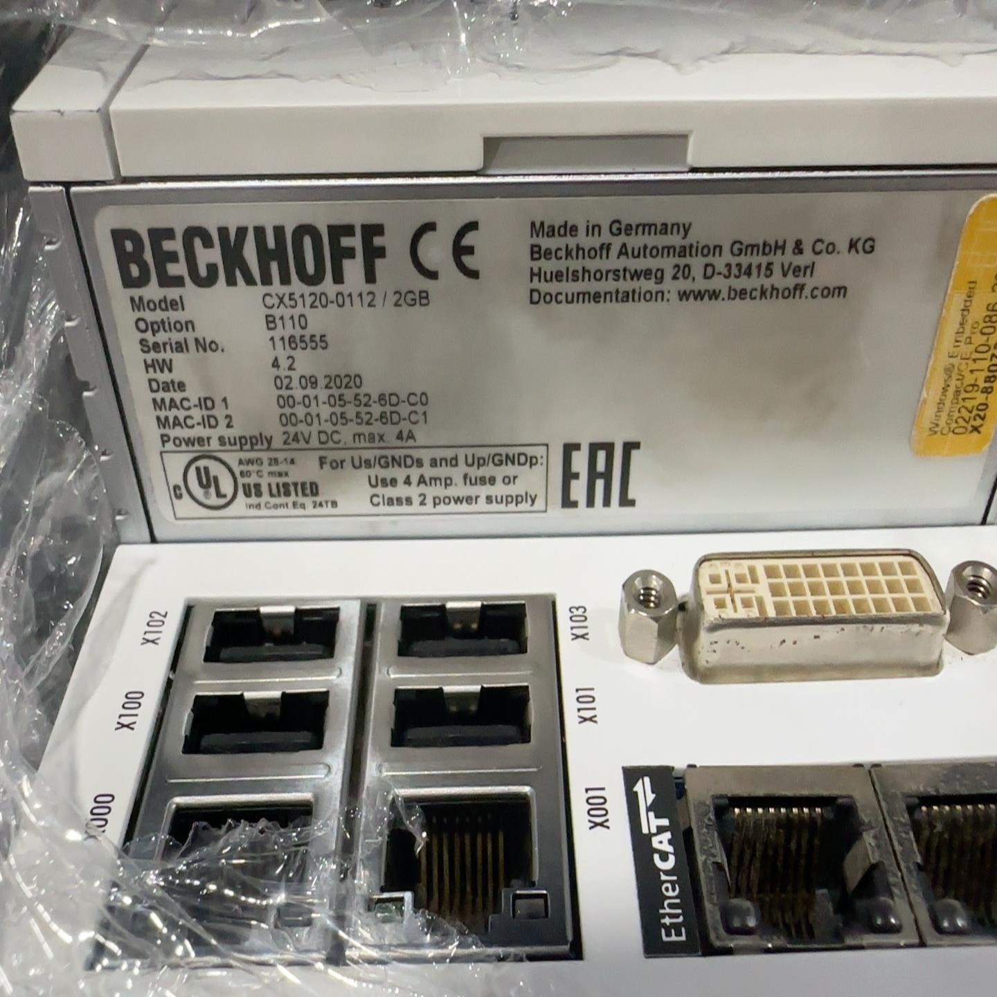 倍福CPU控制器CX5120-0112/2GB，（佳毅工控）