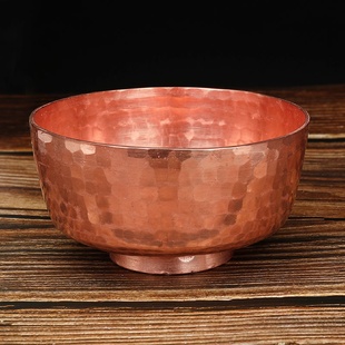 补新品 铜碗红铜家用饭碗铜勺铜筷子手工加厚铜餐具紫铜碗筷套装
