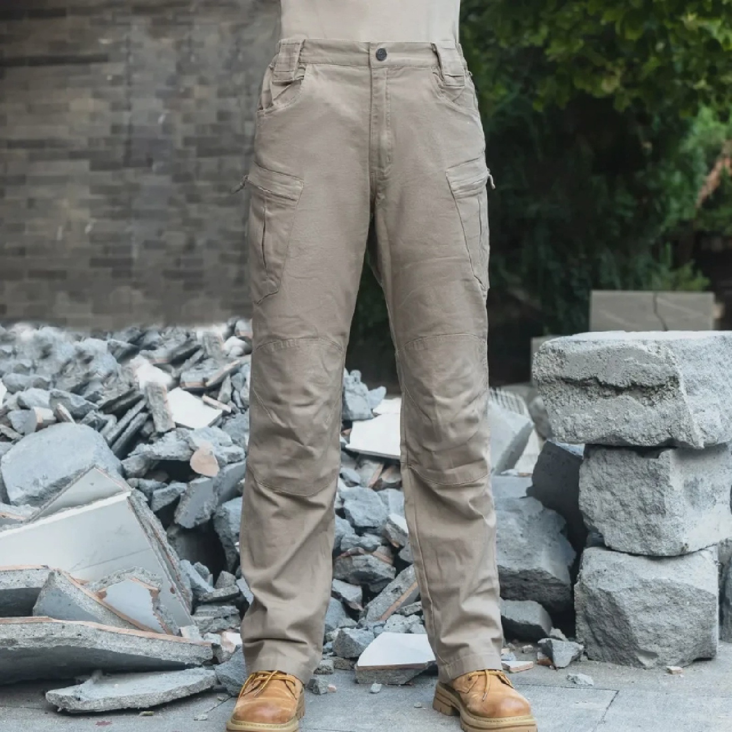 麦屿轻奢战术长裤修身男弹力纯棉作训裤多口袋工装裤休闲直筒裤