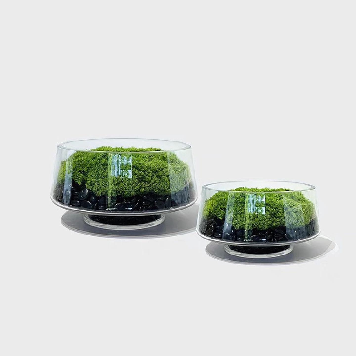 新中式永生苔藓盆景摆件餐桌洽谈桌茶几酒店样板房桌面装饰花绿植