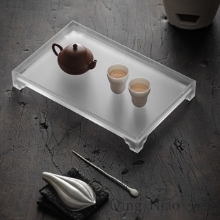 亚克力托盘置物架茶杯架茶壶放置收纳架家用轻奢磨砂茶盘茶具配件