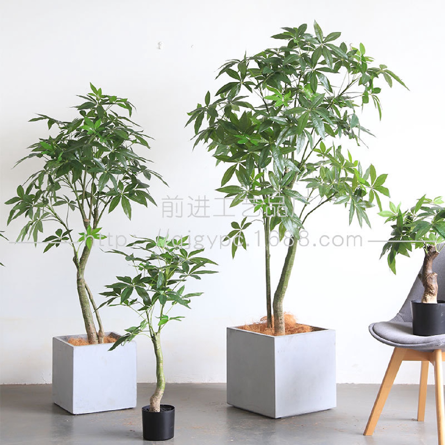 现货批发仿真植物发财树假花盆景落地摆件陈列装饰繁茂茂盛