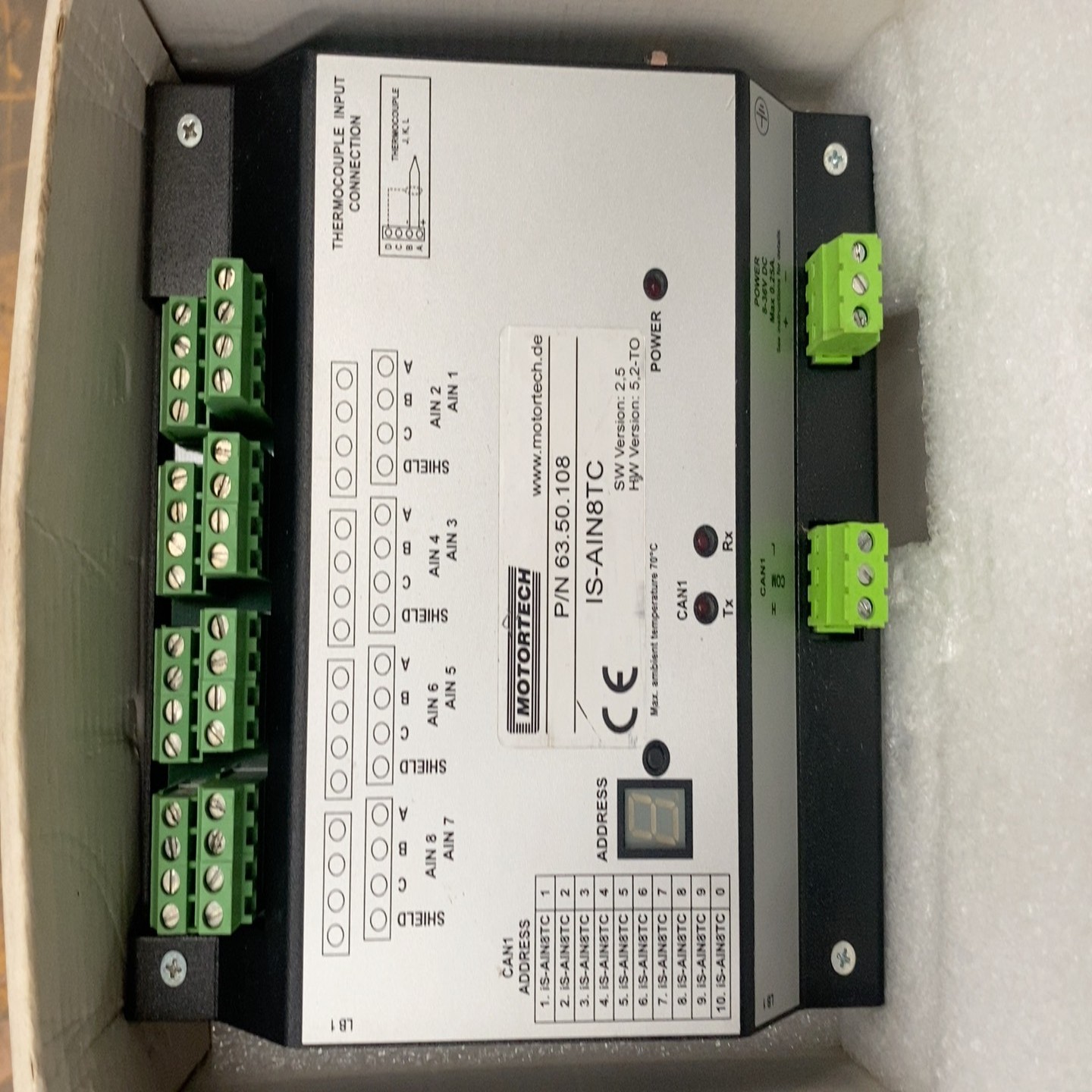 【请询价】MOTORTECH IS-AIN8TC模拟量输入扩展模块型