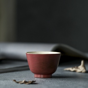 复古 谌峰作品柿子红主人杯茶杯葫芦品茗杯茶具景德镇陶瓷茶具中式