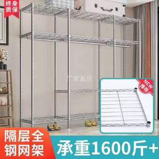 批发简易布衣柜钢管加厚加粗加固简约现代全钢架出租房家用卧室储