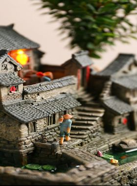 中国禅宗盆景装饰客厅办公室书柜博古架装饰桌面微景观景观