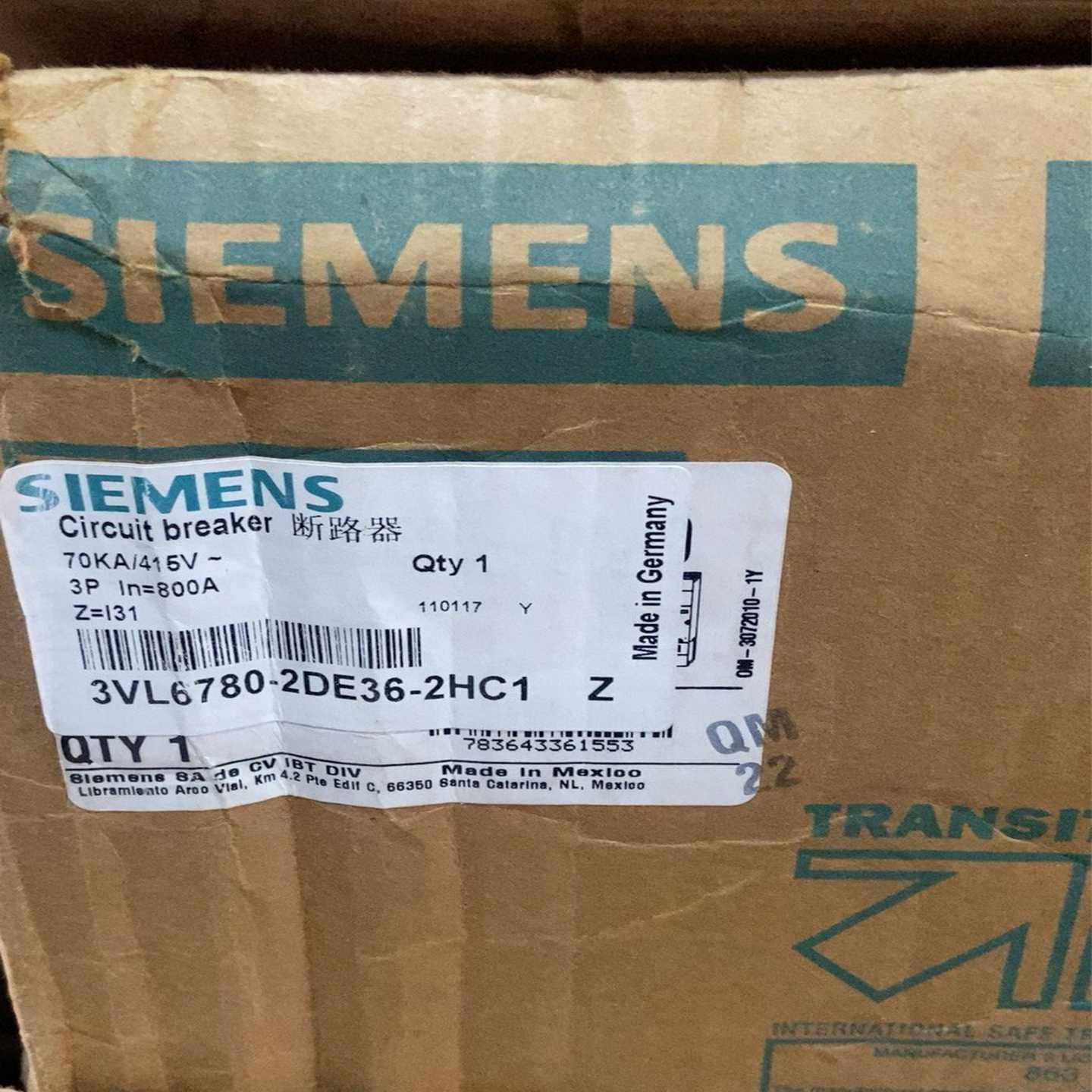 【议价】塑壳断路器3VL6780-2DE36-2HC13V适用