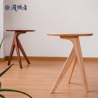 同频者北欧简约实木小茶几家用客厅沙发边几白蜡木/通体打磨