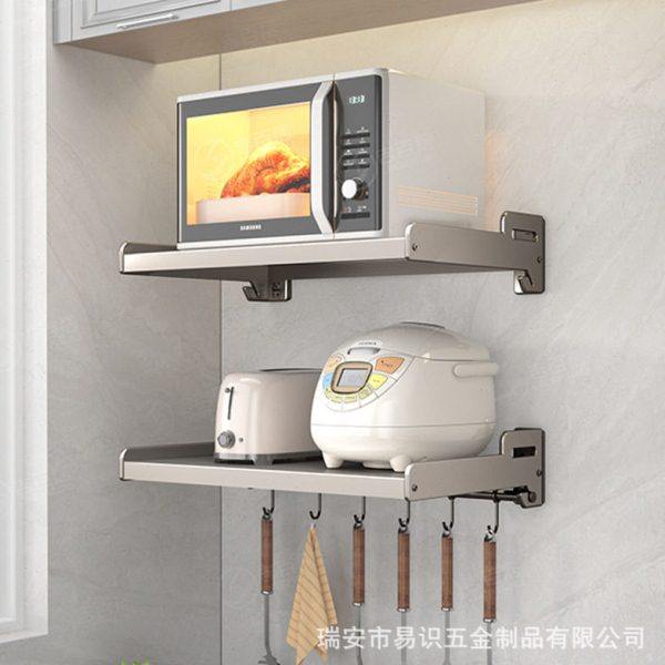 免打孔厨房置物架壁挂式墙上电饭锅微波炉烤箱置物架收纳支架挂架,厨房/烹饪用具,微波炉置物架,淘宝优惠券,粉丝福利购,淘宝优惠卷