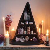 跨境新款 Shelf女巫帽木质水晶置物架 Crystal Witches Hat