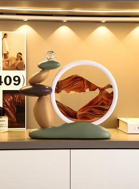 时来运转沙漏流沙画玄关桌面树脂摆件家居客厅酒柜电视柜装饰品