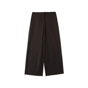 李大琪【街拍裤】时尚简约纯色宽松抽绳款阔腿裤休闲裤