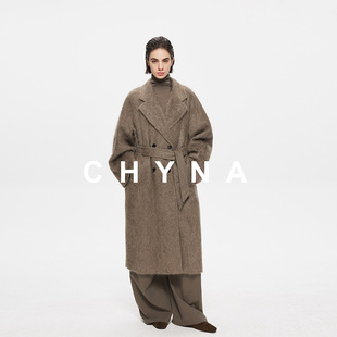 李大琪【珍藏品】高品质贵气老钱风100牦牛绒毛呢外套长款大衣