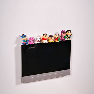 可爱蜡笔小新入户墙上可视门铃装饰摆件墙面对讲电话边框遮挡饰品