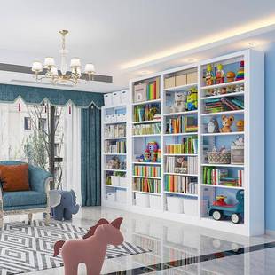 炎恩家用书架钢制图书馆学校阅览室落地档案架铁艺儿童书籍绘本架