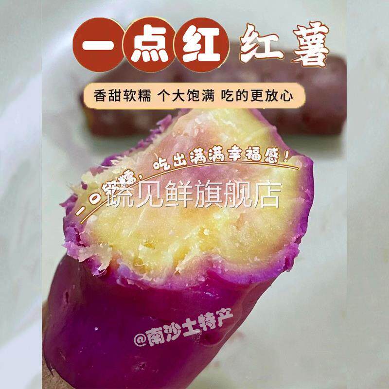 正宗广州南沙一点红番薯新鲜现挖冰淇淋红薯板栗薯农家自种蜜薯
