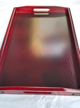 拜神托盘长方形端盘实木家用暗红色茶盘木盘结婚木制大号供神方盘